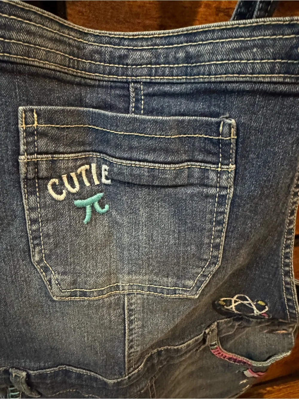 Jordache Dark Blue Denim Overalls with Contrast Stitching